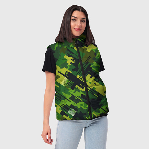 Женский жилет Camouflage - pattern ai art / 3D-Красный – фото 3