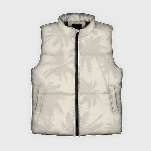 Женский жилет Бежевые пальмы паттерн / 3D-Черный – фото 1