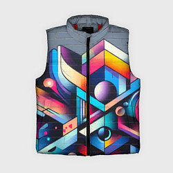 Женский жилет Геометрическое абстрактное граффити - нейросеть, цвет: 3D-красный