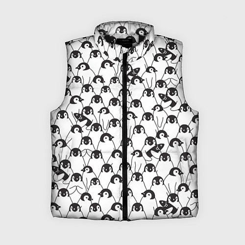Женский жилет Узор с пингвинами / 3D-Черный – фото 1