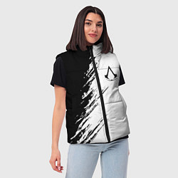 Женский жилет Ассасинс Крид - белый и черный цвет, цвет: 3D-черный — фото 2