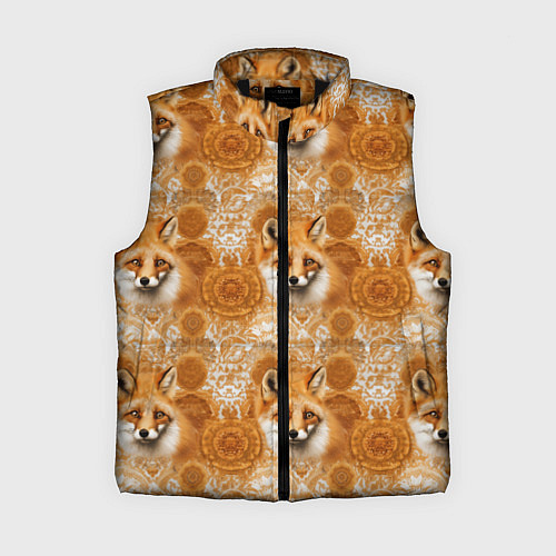 Женский жилет Лакшери паттерн с золотыми лисицами / 3D-Черный – фото 1