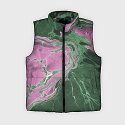 Женский жилет Мрамор темно-зеленый с розовым, цвет: 3D-светло-серый