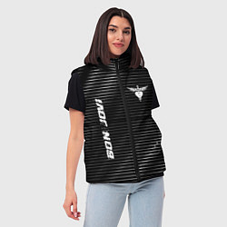 Женский жилет Bon Jovi metal rock lines, цвет: 3D-черный — фото 2