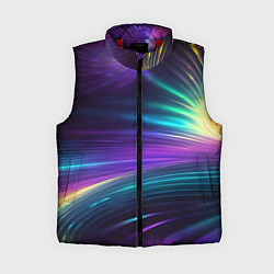 Женский жилет Неоновые лучи на фиолетовом фоне
