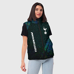 Женский жилет Tottenham glitch blue, цвет: 3D-черный — фото 2