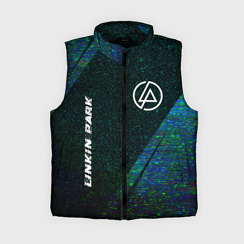 Женский жилет Linkin Park glitch blue / 3D-Черный – фото 1