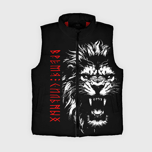 Женский жилет Лев - время сильных / 3D-Красный – фото 1