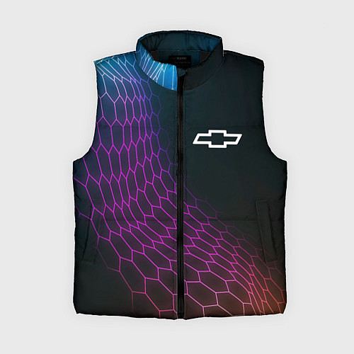 Женский жилет Chevrolet neon hexagon / 3D-Черный – фото 1