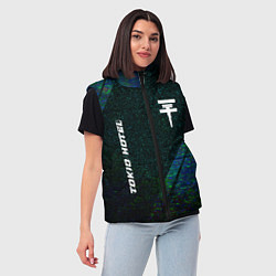 Женский жилет Tokio Hotel glitch blue, цвет: 3D-черный — фото 2