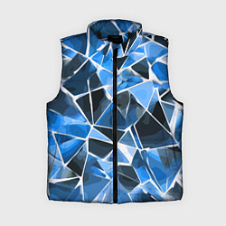 Женский жилет Чёрно-синяя абстракция и белые полосы