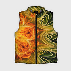 Женский жилет Зелено-оранжевый фрактал, цвет: 3D-светло-серый