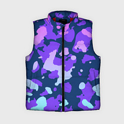 Женский жилет Паттерн с розовыми фиолетовыми и голубыми пятнами, цвет: 3D-красный