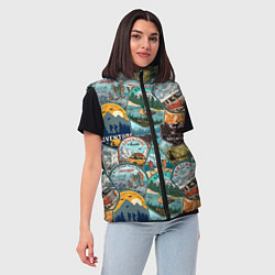 Женский жилет Adventure stickers, цвет: 3D-черный — фото 2