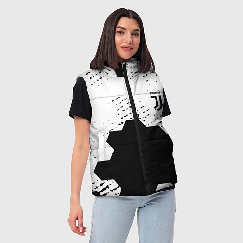 Женский жилет Juventus hexagon black sport / 3D-Красный – фото 3