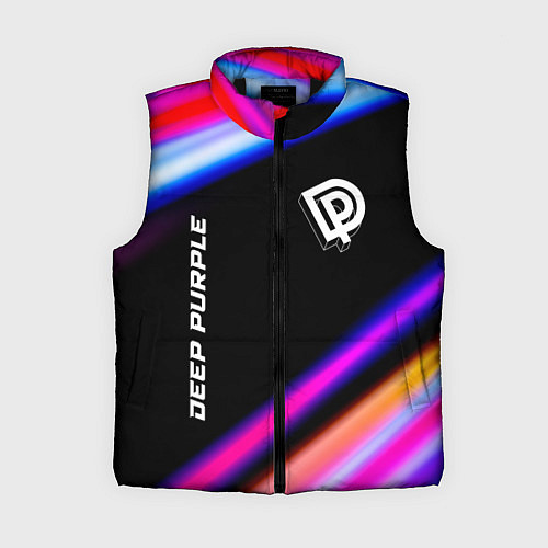 Женский жилет Deep Purple neon rock lights / 3D-Черный – фото 1
