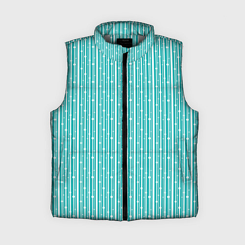 Женский жилет Бело-голубой полосы в горошек / 3D-Светло-серый – фото 1