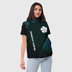 Женский жилет Black Clover glitch blue, цвет: 3D-черный — фото 2
