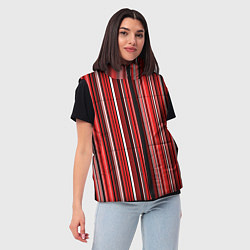 Женский жилет Полосами тёмный красный, цвет: 3D-черный — фото 2