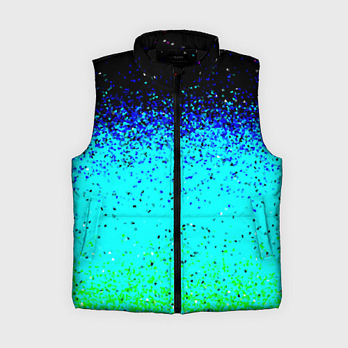 Женский жилет Пикселизация неоновых цветов / 3D-Черный – фото 1