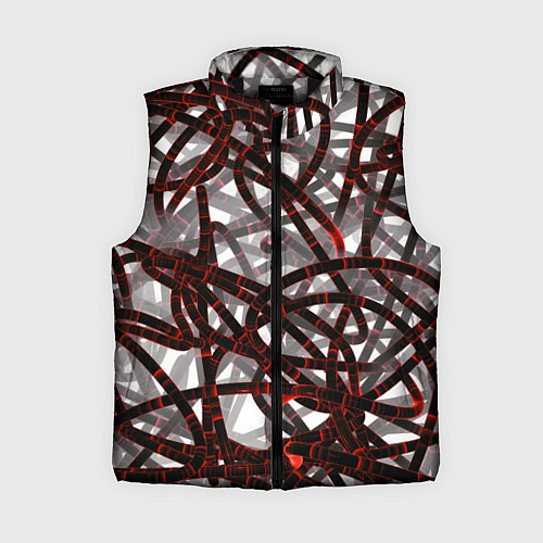 Женский жилет Красные энергетические кабели / 3D-Черный – фото 1