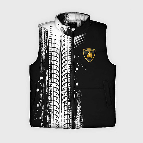 Женский жилет Ламборгини - следы от шин / 3D-Черный – фото 1