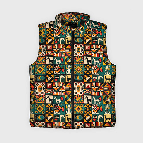 Женский жилет Африканские паттерн животные / 3D-Черный – фото 1