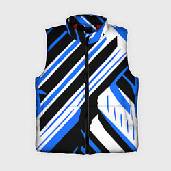 Женский жилет Чёрно-синие полосы на белом фоне