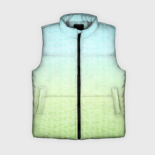 Женский жилет Tie-dye color gradient: blue-green / 3D-Светло-серый – фото 1