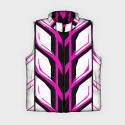 Женский жилет Чёрно-розовые полосы на белом фоне, цвет: 3D-красный