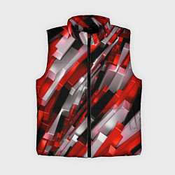 Женский жилет Черно-красно-белые наклонные блоки