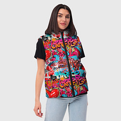 Женский жилет Hip hop graffiti pattern, цвет: 3D-светло-серый — фото 2