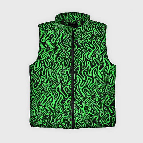 Женский жилет Чёрно-зелёный абстрактный узор / 3D-Черный – фото 1