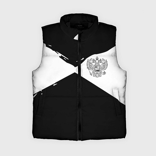 Женский жилет Герб рф абстрактные краски / 3D-Черный – фото 1