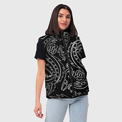 Женский жилет Драконы татуировки самураи, цвет: 3D-красный — фото 2