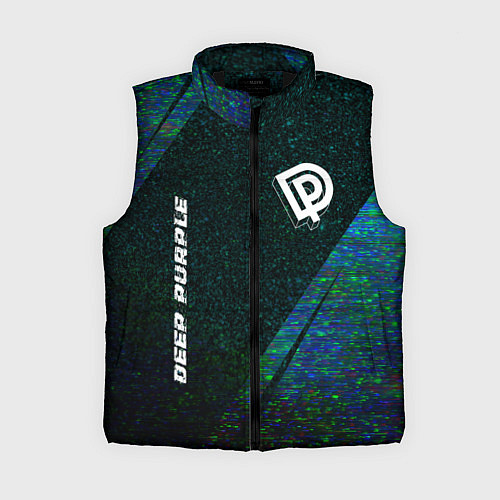 Женский жилет Deep Purple glitch blue / 3D-Черный – фото 1