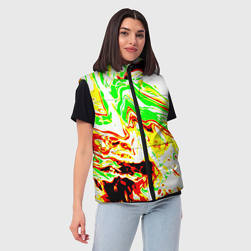 Женский жилет Кислотные краски / 3D-Красный – фото 3
