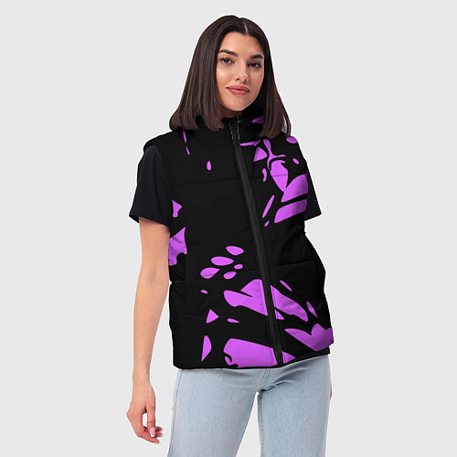 Женский жилет Фиолетовая абстракция / 3D-Светло-серый – фото 3