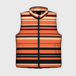 Женский жилет Оранжевый полосами, цвет: 3D-черный