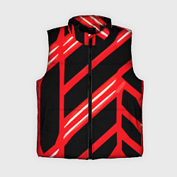 Женский жилет Чёрно-белые полосы на красном фоне