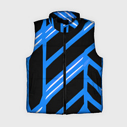 Женский жилет Black and white stripes on a blue background, цвет: 3D-черный