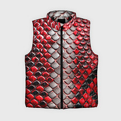 Женский жилет Змеиная объемная текстурная красная кожа