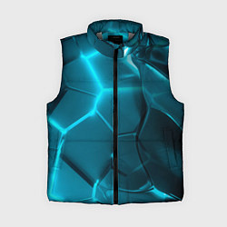 Женский жилет Неоновые холодные голубые плиты в разломе