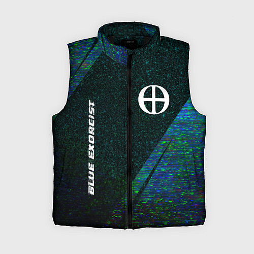 Женский жилет Blue Exorcist glitch blue / 3D-Черный – фото 1