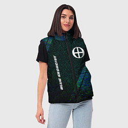 Женский жилет Blue Exorcist glitch blue, цвет: 3D-черный — фото 2