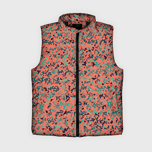 Женский жилет Розово-бирюзовый абстрактный / 3D-Черный – фото 1