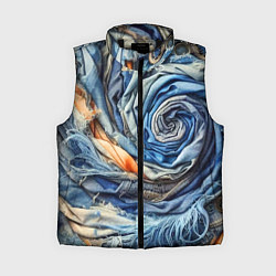 Женский жилет Джинсовая воронка - модный тренд, цвет: 3D-черный