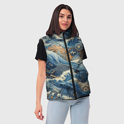 Женский жилет Абстрактная композиция - нейросеть, цвет: 3D-черный — фото 2