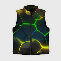 Женский жилет Неоновые яркие зеленые плиты с желтым светом