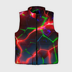Женский жилет Неоновые яркие зеленые плиты с красным светом